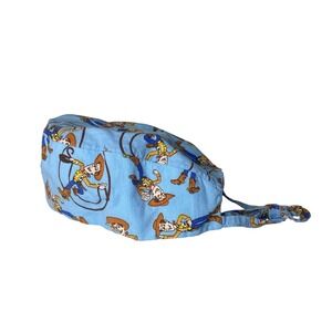 Disney Toy Story Woody Scrub Cap Blue Tie Back Surgical Hat Handmade Pediatric